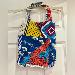NWOT Zuri Patchwork Print Tote Bag - Made in Kenya - colorful bandana-print riff